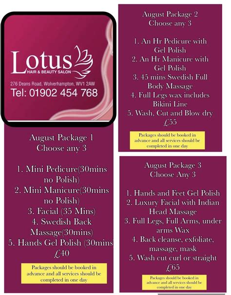 Pin On Lotus Hair And Beauty Salon 01902454768