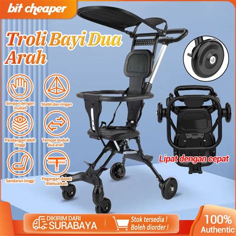 Jual Troli Bayi Lipat Dua Arah Roda Troli Lipat Portabel Dengan Tenda