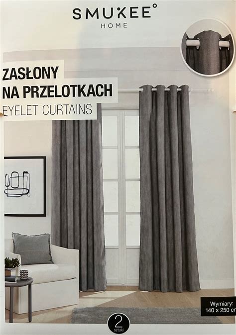 Zasłony gotowe Aksamitne na przelotkach 2 szt SMUKEE 140x250 cm 110 3