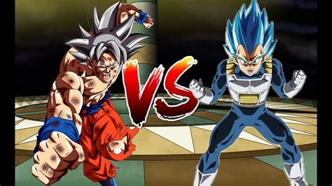 Goku Ultra Instinto Dominado Vs Vegeta Ssj Blue Evolution Youtube