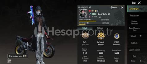 PUBG MOBİLE TEMİZ HESAP 67 SEVİYE 34239 Hesap tr