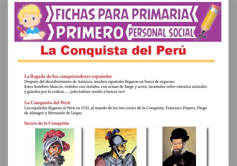 Ficha De La Conquista Del Peru Para Segundo De Primariadoc Francisco Images