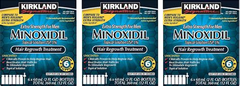 Kirkland Signature Minoxidil 5 Porcentaje Extra Fuerza Pelo Pérdida