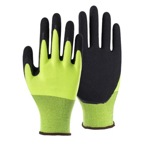 G Polyester Spandex Shell Latex Sandy Double Palm Coated Gloves Sandy