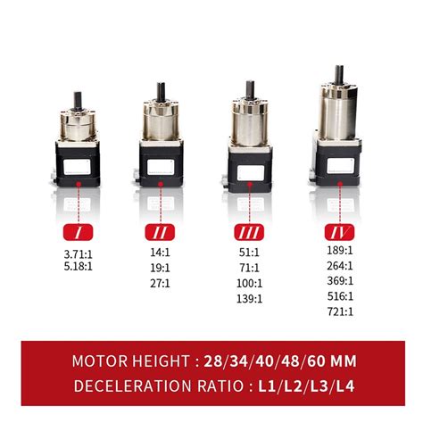 Planetary Geared Gearbox Nema17 Stepper Motor 17hs4401s Pg All Ratio