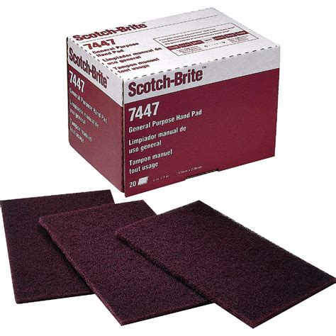 6 X9 Scotch Brite Maroon Medium Hand Scouring Pad 20 Bx 7447