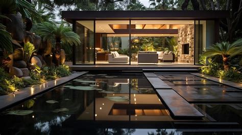 Premium AI Image | Gorgeous Modern Backyard Landscaping