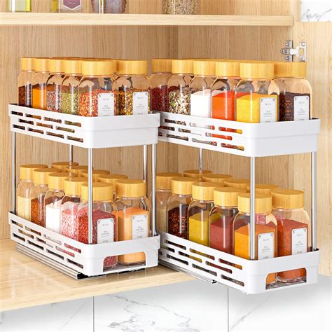 Amazon HOLTPHILI 2 Tier Spice Rack Organizers Turntable Lazy Susan