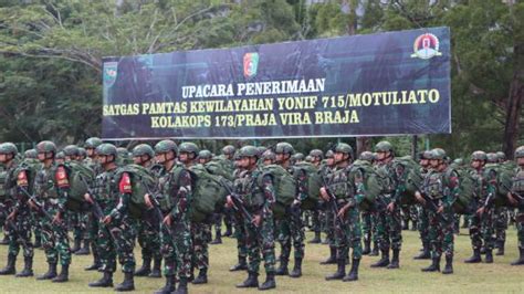 Danrem 173 PVB Pimpin Upacara Penerimaan Satgas Pamtas Kewilayahan