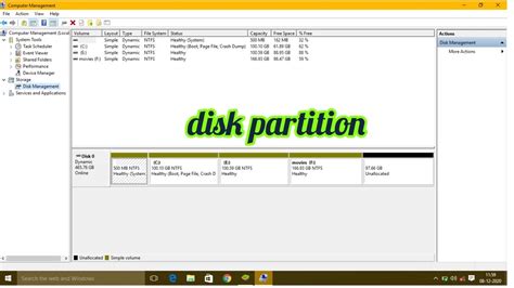 How To Create Disk Partition On Windows 10 Disk Partition Youtube