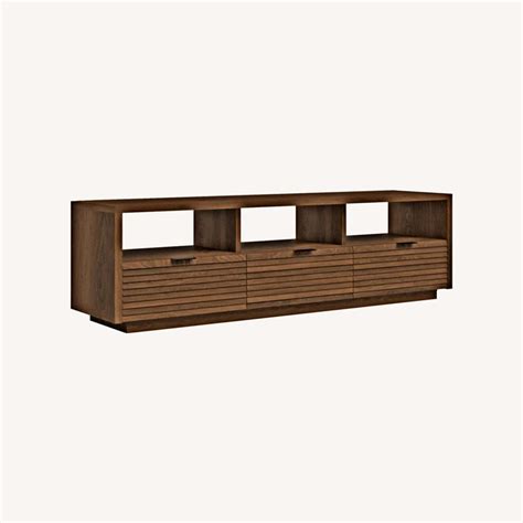 70" Wide Wooden Media Console - AptDeco