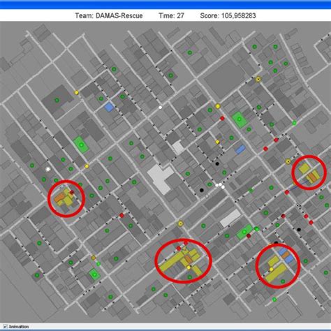 Example of fire areas. There are four active fire areas on this map ...