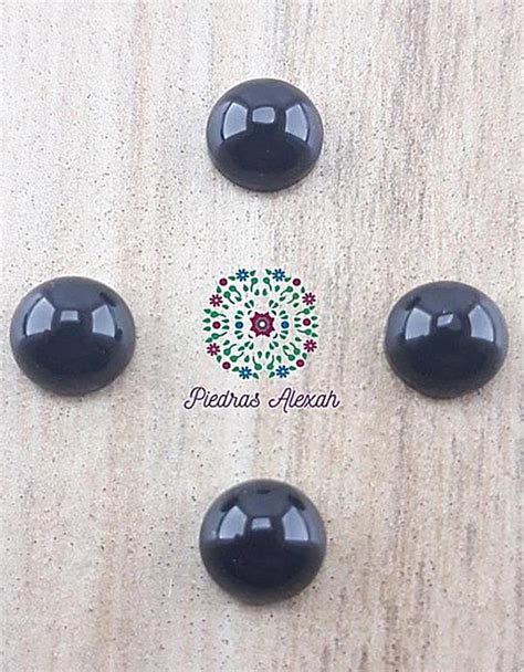 Mini Cabuchon Ónix Negro Redondo Liso 6mm Piedras Alexah