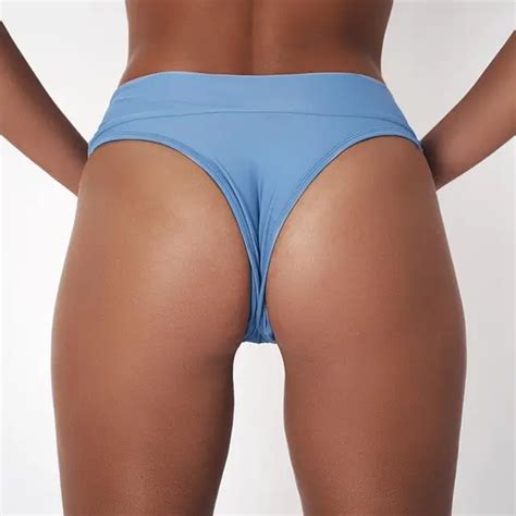 Aliexpress Buy Women Bikini Bottom Solid Color G String Brazilian