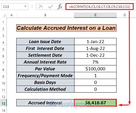 How To Calculate Accrued Interest On A Loan In Excel Ways Exceldemy