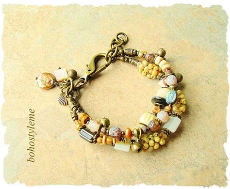 Bohemian Jewelry Nature Inspired Bracelet Bohostyleme Etsy Bohemian