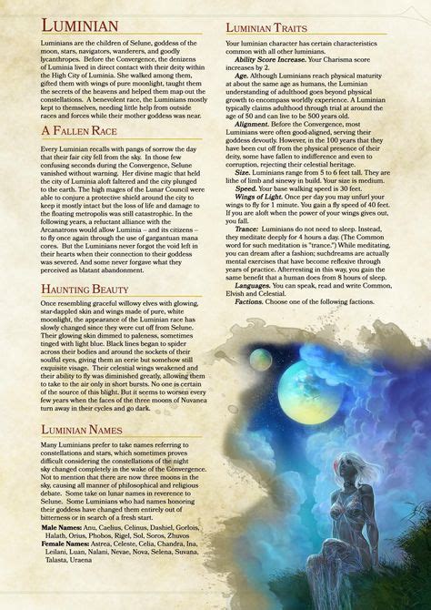 20 Best Dandd 5e Homebrew Races Images Dnd 5e Homebrew Dnd Classes