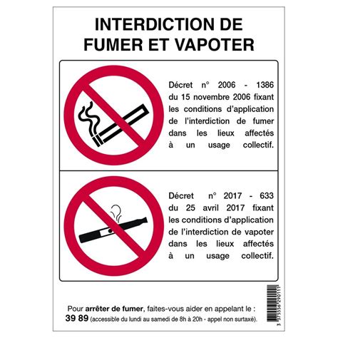 Interdiction De Fumer Et Vapoter X Mm A Adhesif Outillage Et