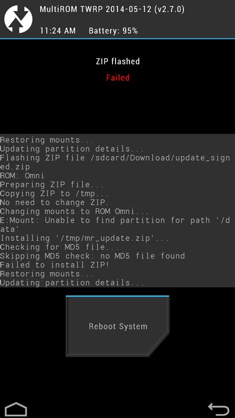 Q Zip Flashing Fail Multirom Twrp Xda Forums