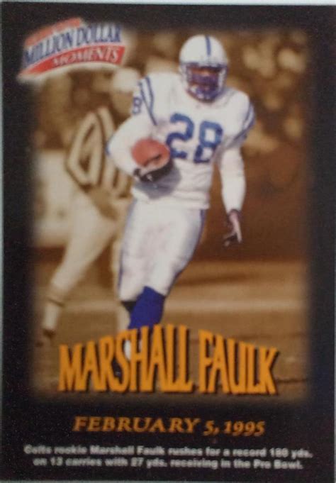 Marshall Faulk 20 Prices 1997 Fleer Million Dollar Moments