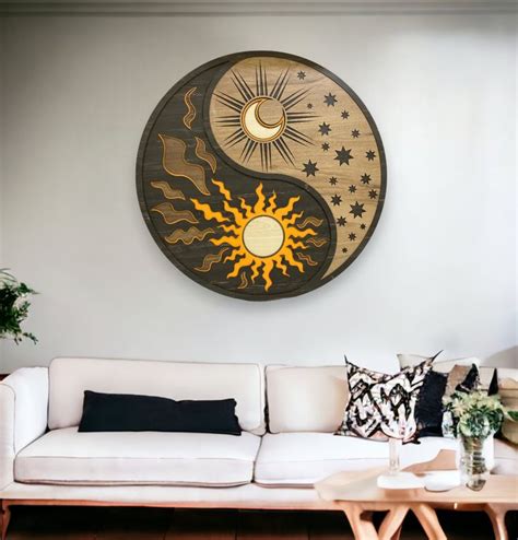 Wooden Yin Yang Mandala D Wall Art Yin Yang Decor Yin Yang