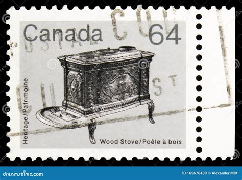 Postage Stamp Printed In Canada Shows Wood Stove 64 Â¢ Canadian Cent