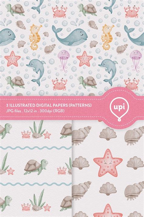 Under The Sea Digital Watercolor Clipart Watercolor Sea Clipart