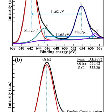 Typical High Resolution XPS Spectra Of The A Mn 2p And B O 1s