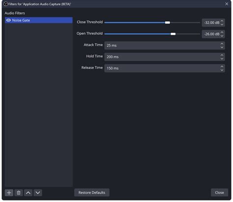 Noise Gate Filter Obs