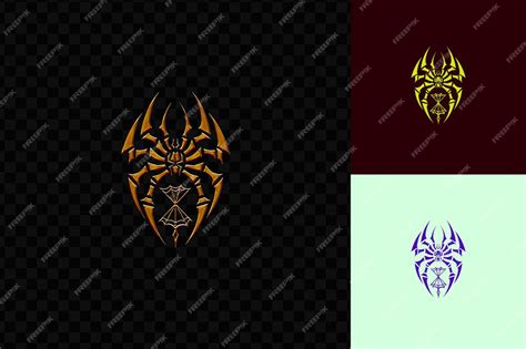 Bold Spider Clan Crest Logo Com Spider Web E Tribal Hourg Psd Design Vector Conceito De Arte