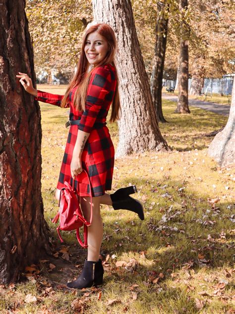 AUTUMN RED TARTAN DRESS