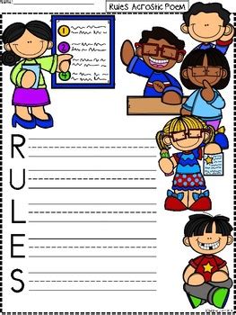 A+ Acrostic Poem: RULES by Regina Davis | Teachers Pay Teachers