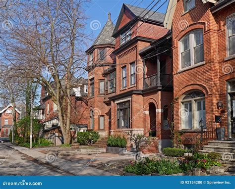 Victorian Style Brick Houses Stock Photo Image Of Boston Large 92154280