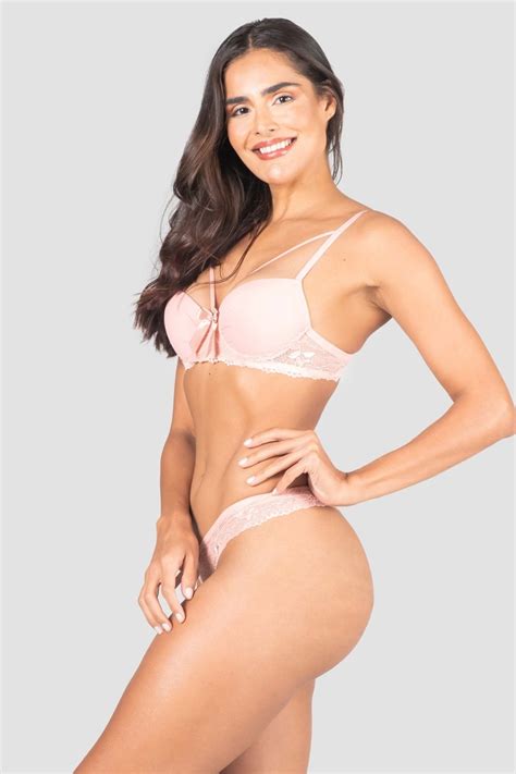 Conjunto Lingerie Morgana Rosa Ref P D Kaisan