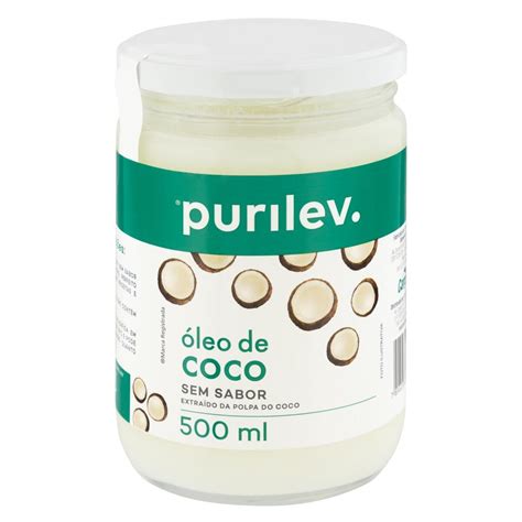 Óleo Coco Purilev Vidro Sem Sabor 500Ml Pão de Açúcar