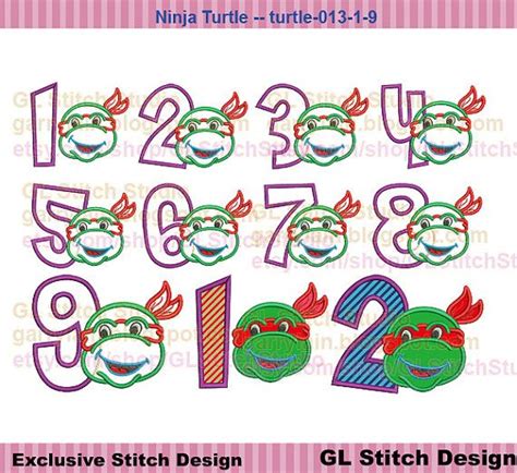 Mutant Ninja Turtle Embroidery Applique Design By Glstitchstudio 799