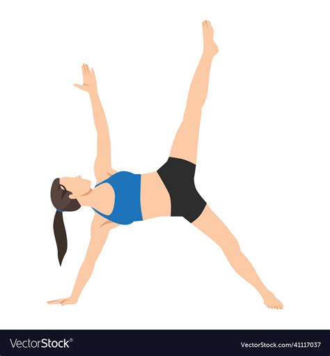 Extended half moon pose utthita ardha exercise Vector Image