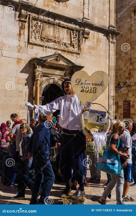 Dubrovnik, Croatia. September 2018.Seller of Souvenirs. Summer Panoramic View Editorial Stock ...