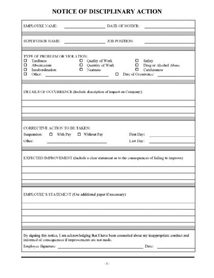 40 Employee Write Up Form Templates Word Excel Pdf