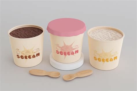 Maqueta De Taza De Helado Archivo Psd Premium