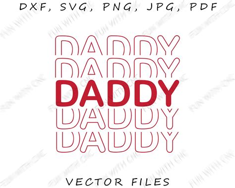 Daddy Svg Stacked Retro Letters Fathers Day 4 Black Etsy