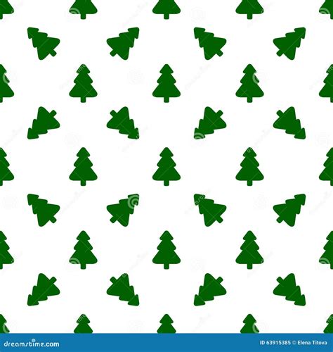 Pattern For Wrapping Paper Green Christmas Tree Stock Vector Image