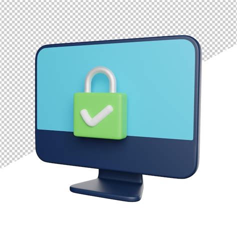 Un Monitor De Computadora Con Un Candado De Bloqueo Archivo PSD Premium