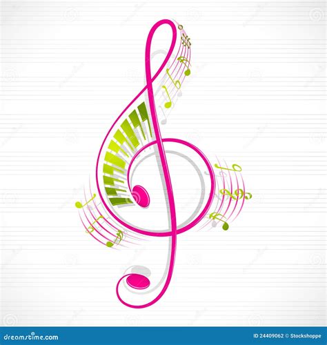 Floral Musical Note Stock Vector Illustration Of Graphic 24409062