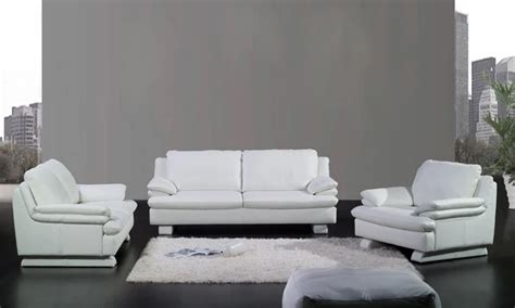 Free Shipping Modern Design 1 2 3 Classic White Sofa Set Cattle Leather ...