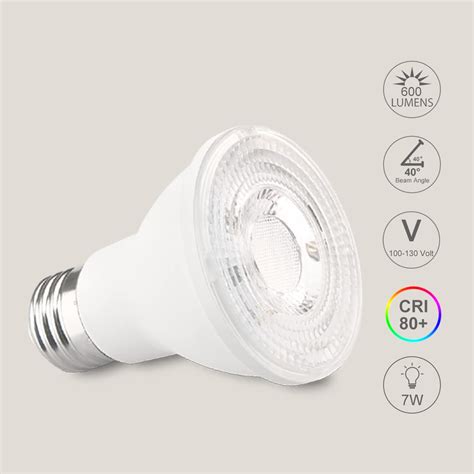 FTL PAR20 Led Bulbs Dimmable 50W 60W Equivalent 7W 600LM Flood Light