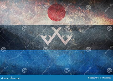 Retro Flag of Chukotko Kamchatkan Peoples Evenks with Grunge Texture ...