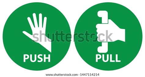 Push Pull Signs Vector Illustration Green เวกเตอร์สต็อก ปลอดค่า