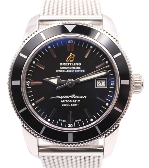 Breitling Superocean Heritage 42mm Black Dial Stainless Steel Bracelet