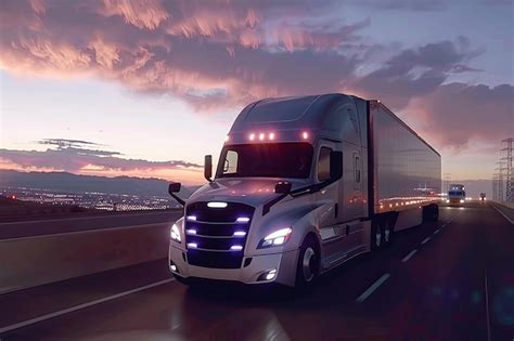 Premium Photo Truck Driving Over Country Road At Sunset